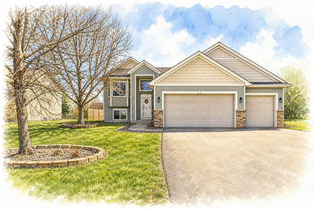 Watercolor portrait of 624 Emerson Ave N