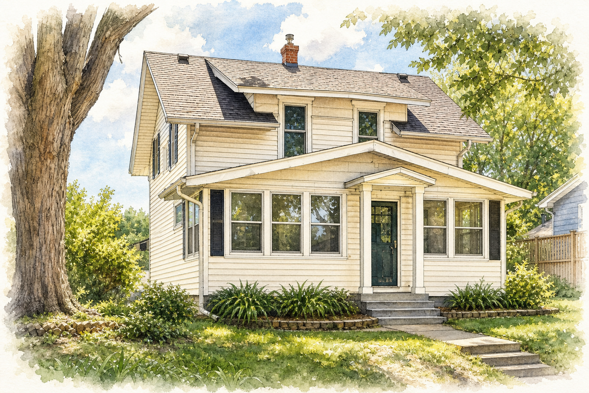 Watercolor portrait of 4449 Nokomis Ave