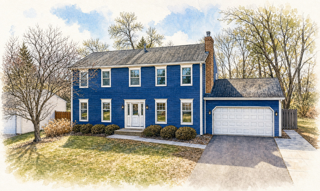 Watercolor portrait of 1700 Chatham Ave