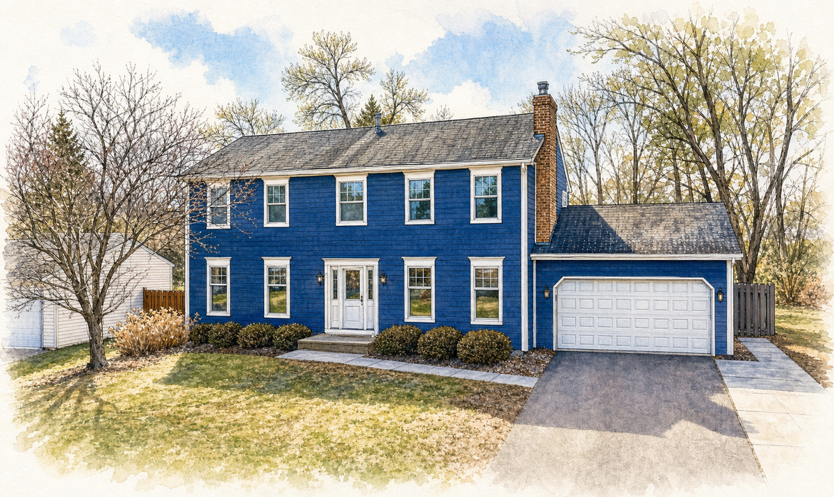 Watercolor portrait of 1700 Chatham Ave