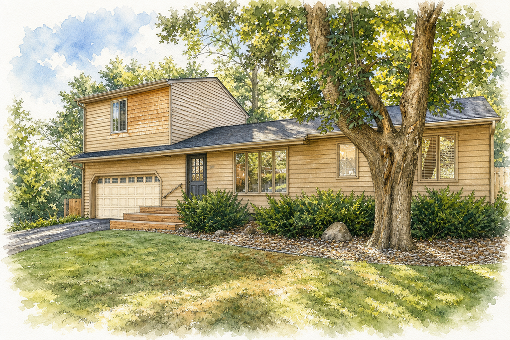 Watercolor portrait of 4848 Arlington Dr