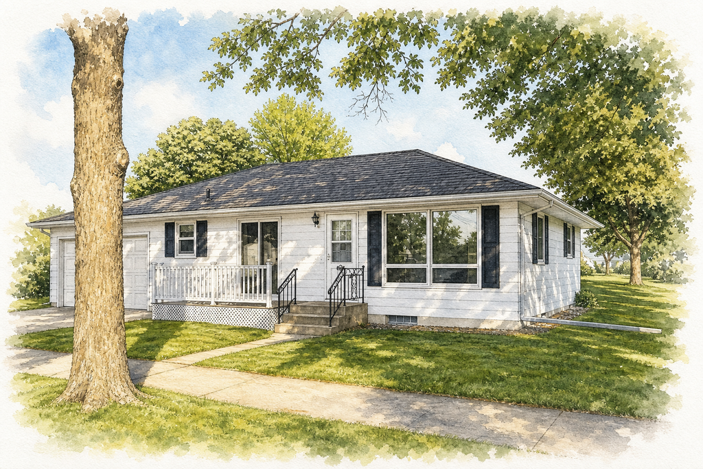 Watercolor portrait of 619 N 11th St