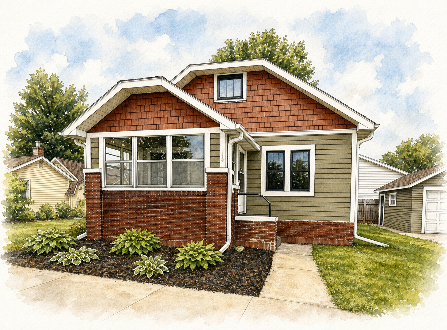 Watercolor portrait of 319 Hamilton St