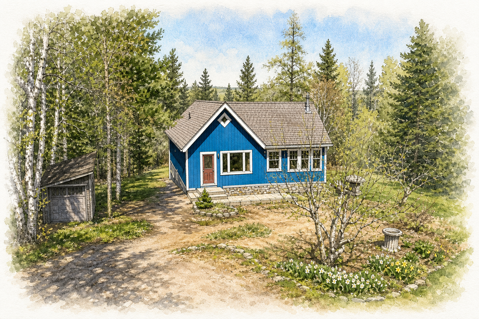 Watercolor portrait of 101 Brandon Ln