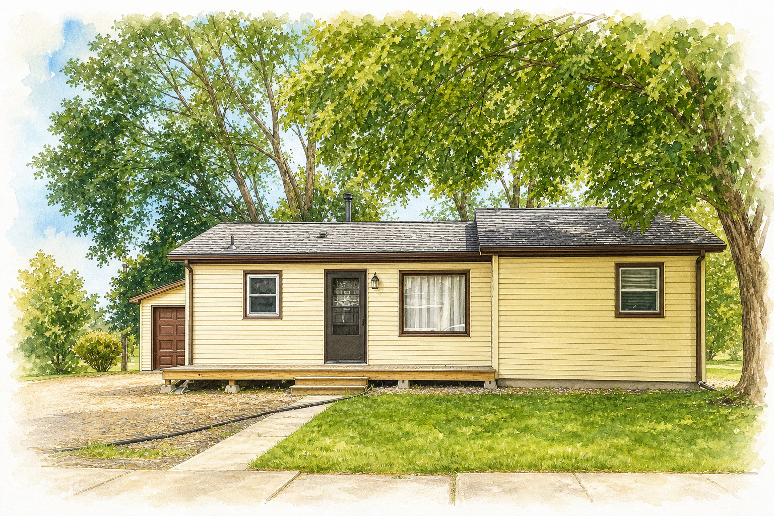 Watercolor portrait of 520 13th St