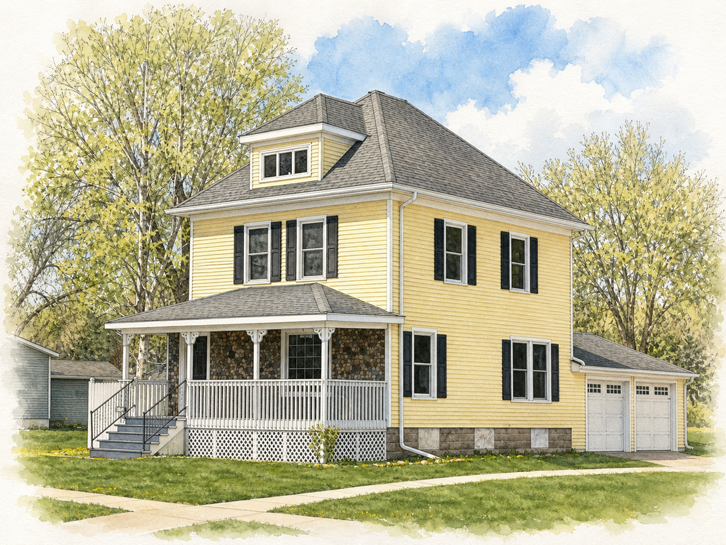 Watercolor portrait of 387 4th St