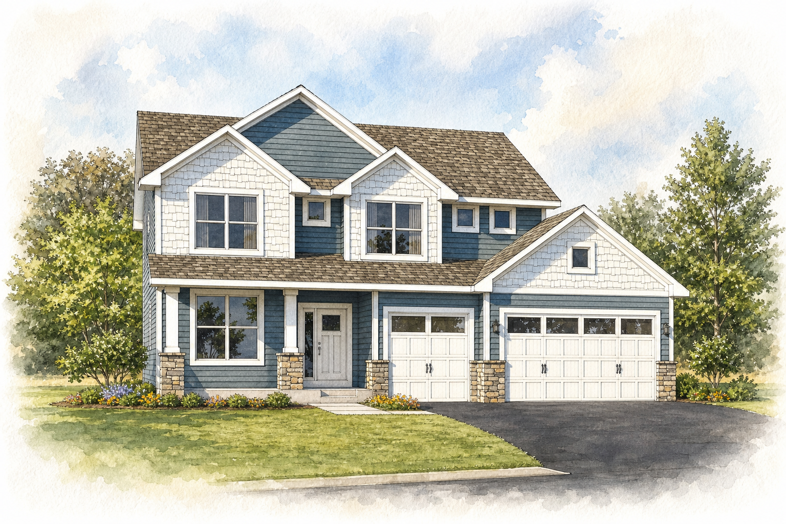 Watercolor portrait of 1904 Ravine Rd