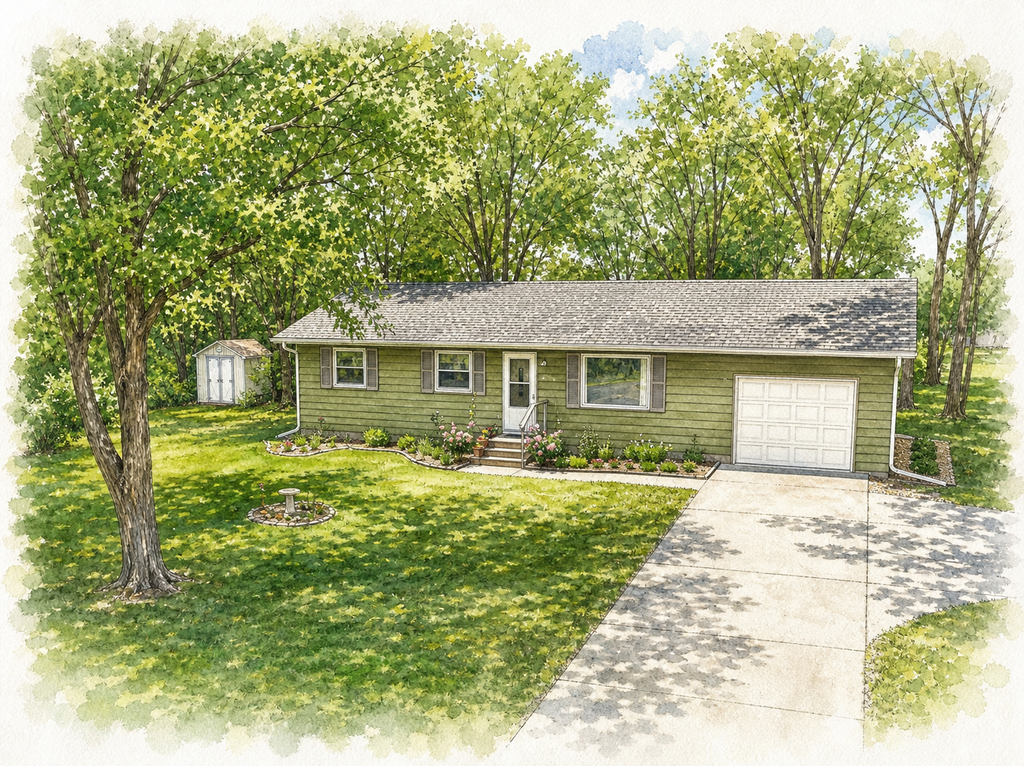 Watercolor portrait of 1808 E Golf Course Rd NE