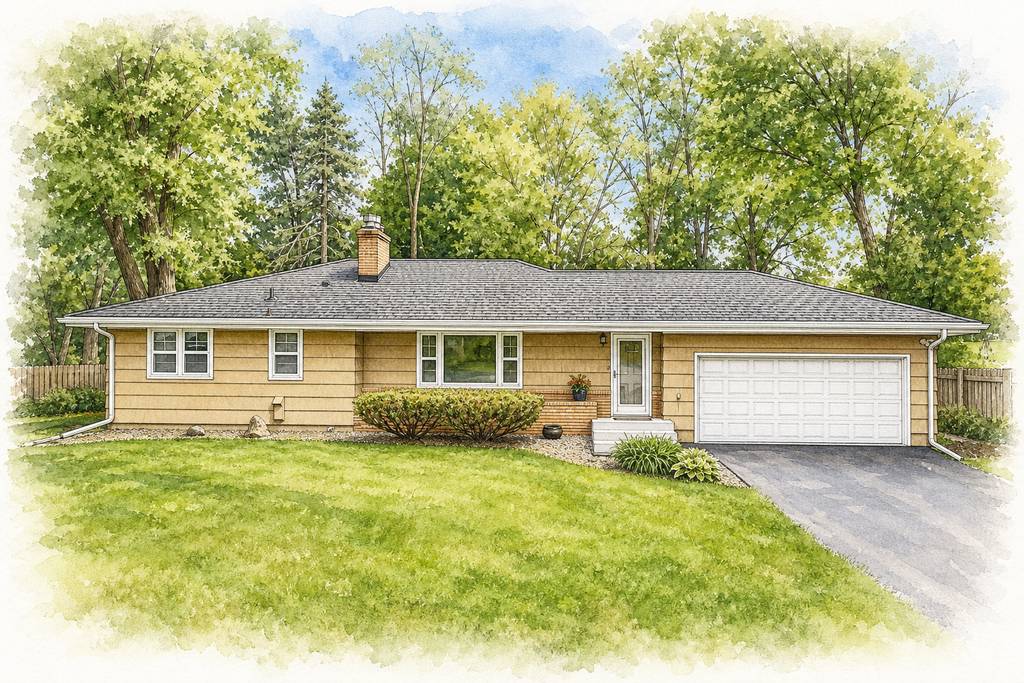 Watercolor portrait of 13529 Bellevue Dr