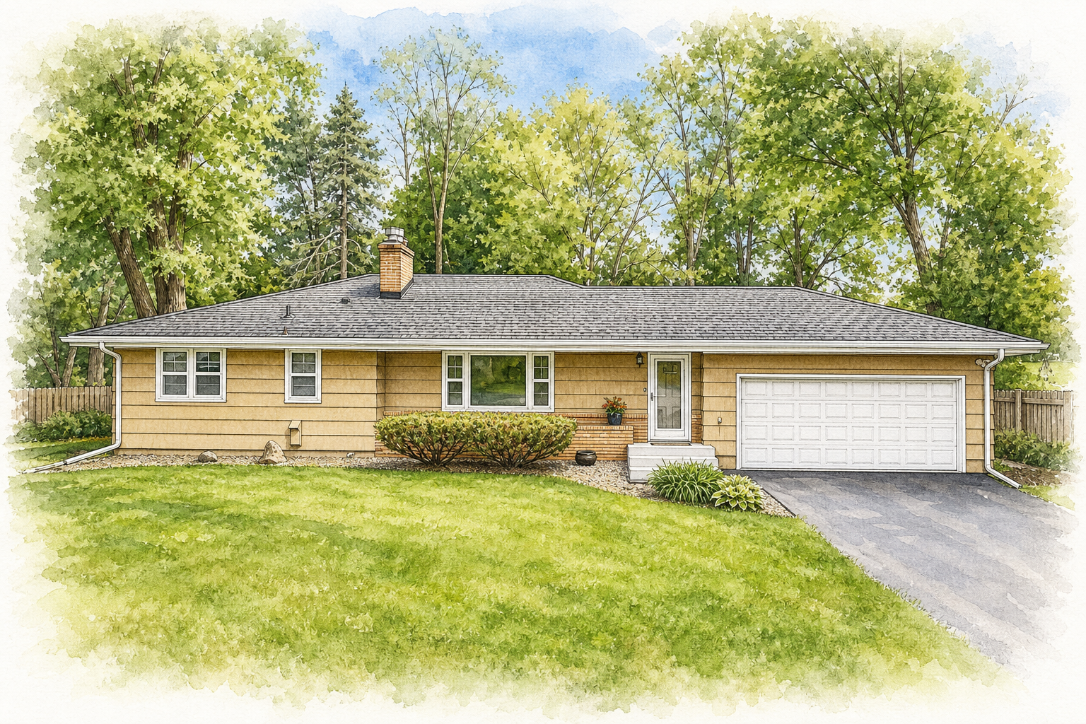 Watercolor portrait of 13529 Bellevue Dr