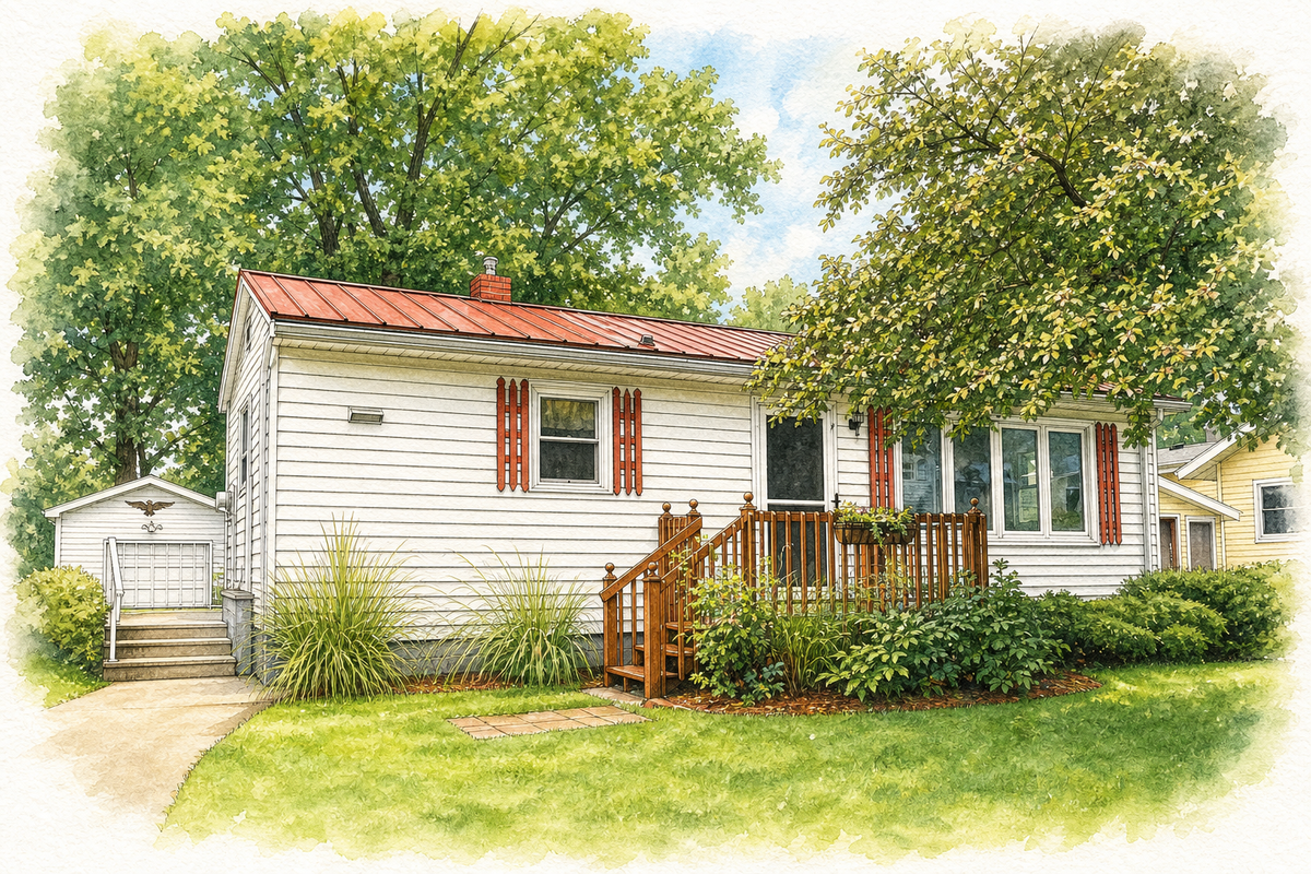 Watercolor portrait of 920 Spruce Dr