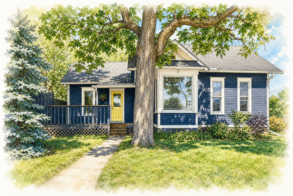 Watercolor portrait of 655 Huff St