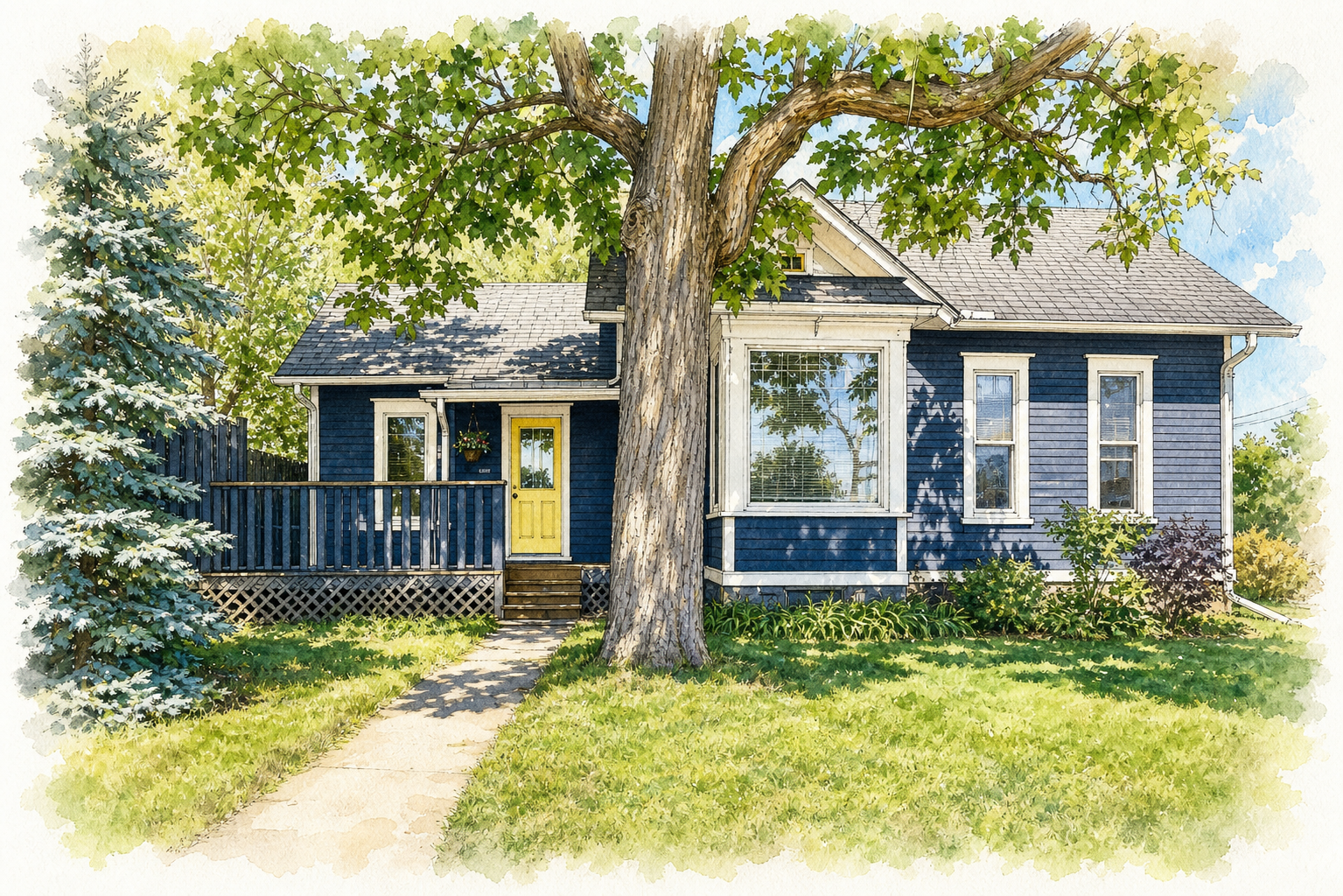 Watercolor portrait of 655 Huff St
