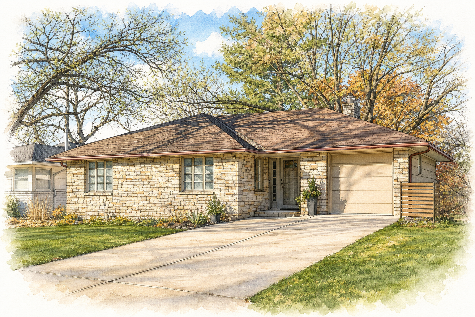 Watercolor portrait of 3220 Cavell Ln