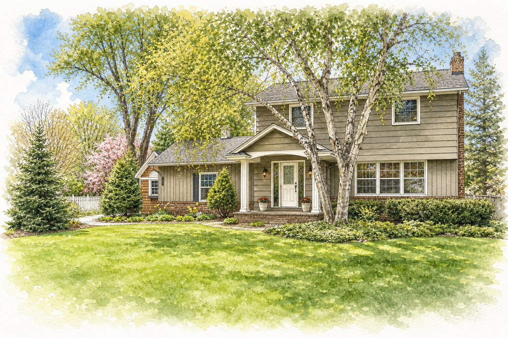 Watercolor portrait of 2135 Shadyview Ln N