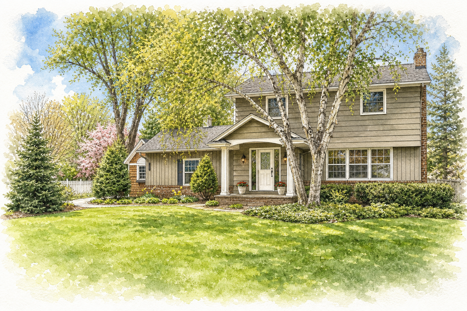 Watercolor portrait of 2135 Shadyview Ln N