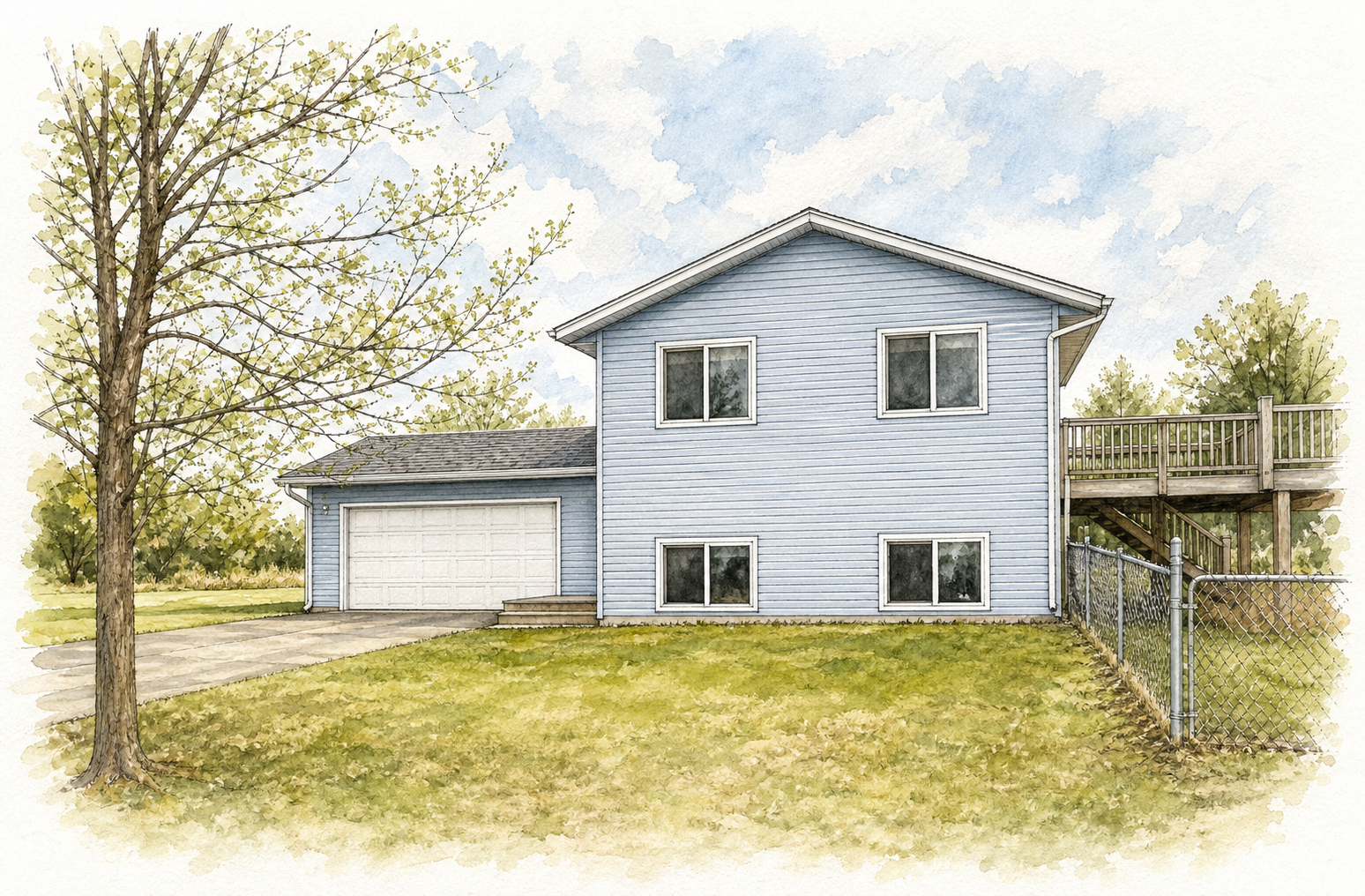 Watercolor portrait of 6146 Deer St