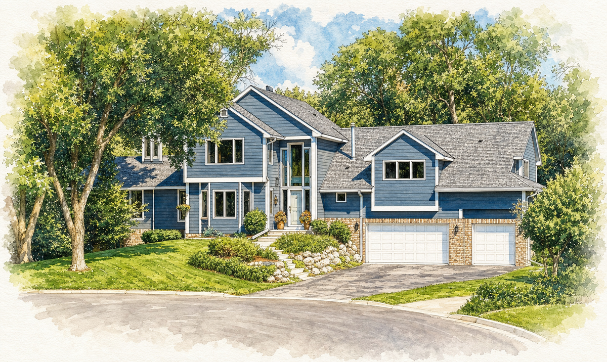 Watercolor portrait of 5498 Maple Ridge Ct