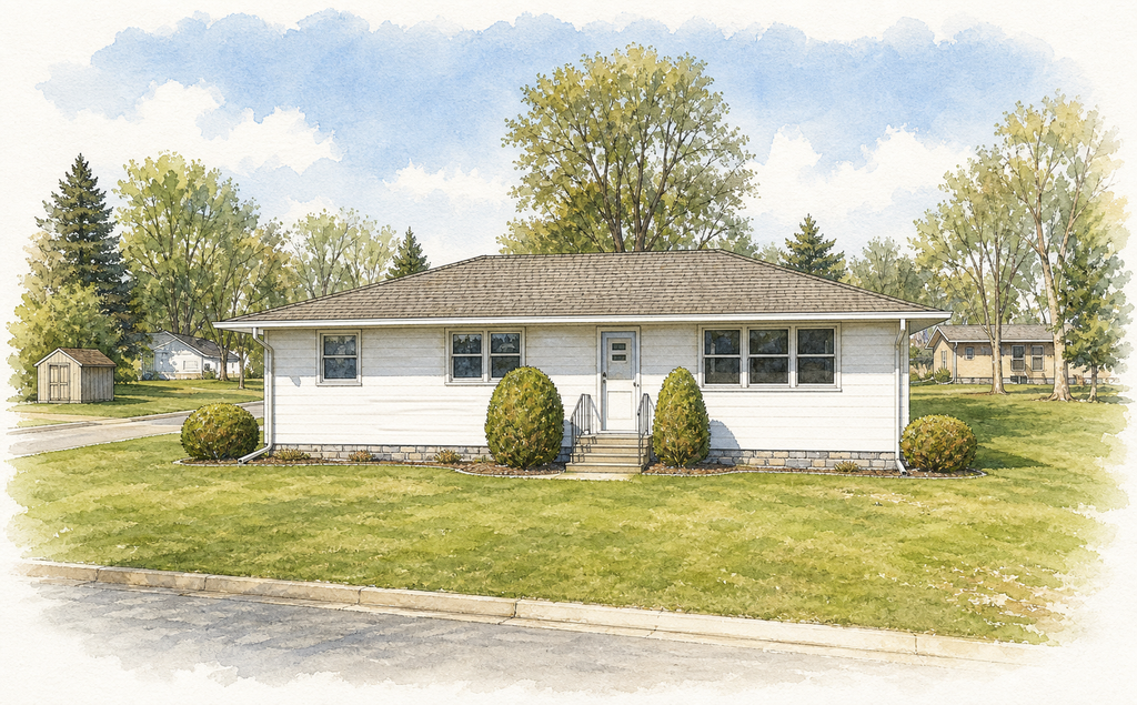 Watercolor portrait of 503 2nd Ave NW