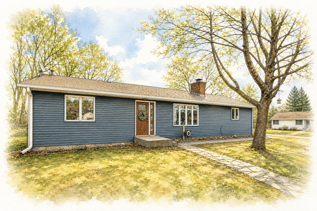 Watercolor portrait of 842 4th St W