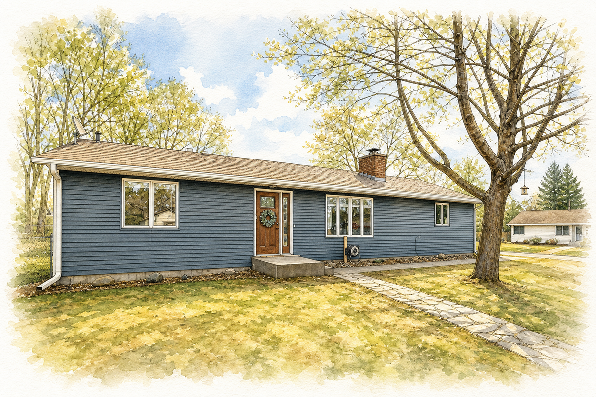 Watercolor portrait of 842 4th St W