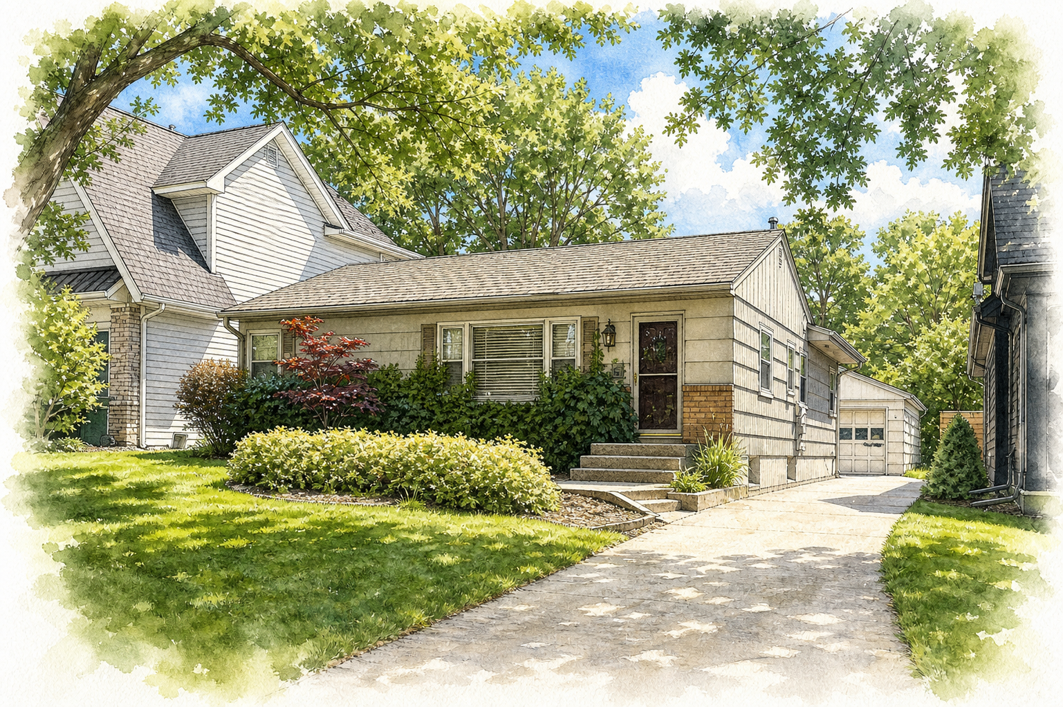 Watercolor portrait of 5941 Saint Johns Ave
