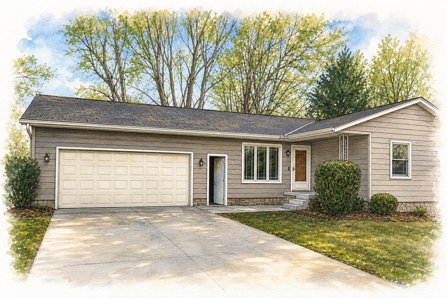 Watercolor portrait of 221 Connie Ln