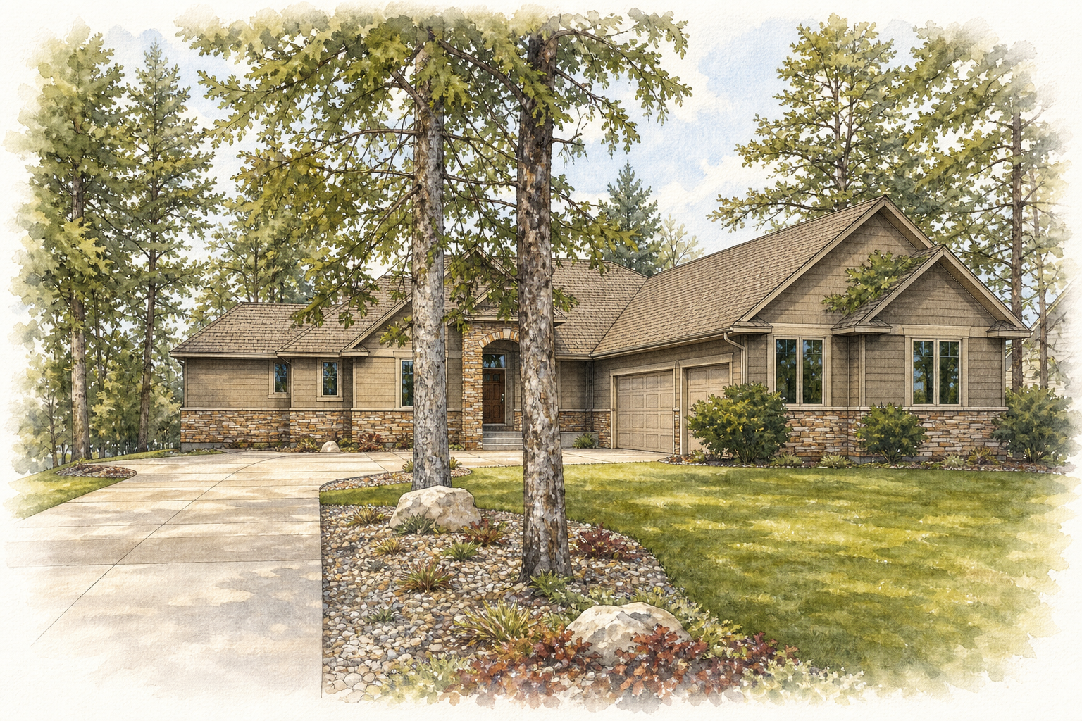 Watercolor portrait of 11920 Mississippi Dr N