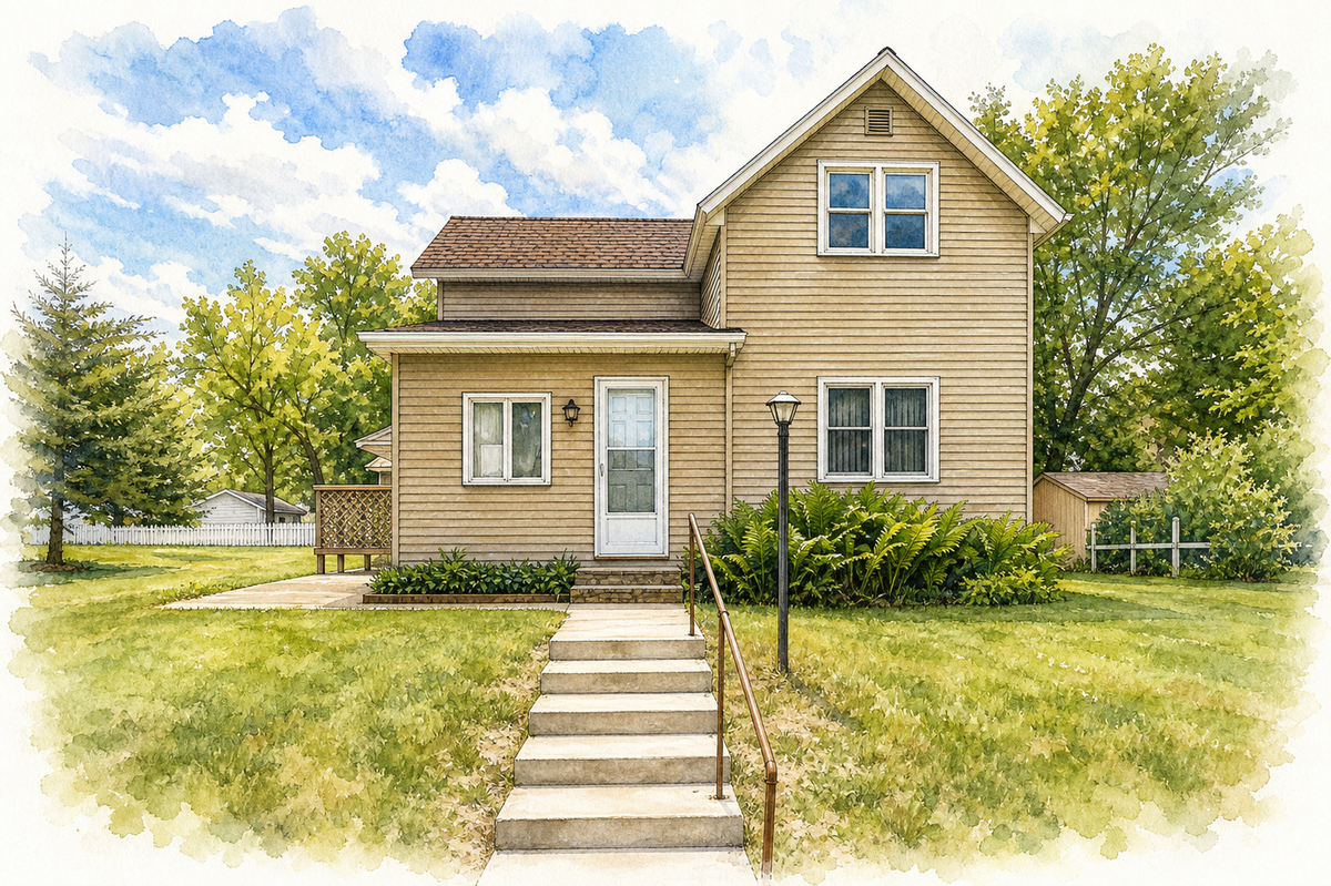 Watercolor portrait of 512 E Prince St