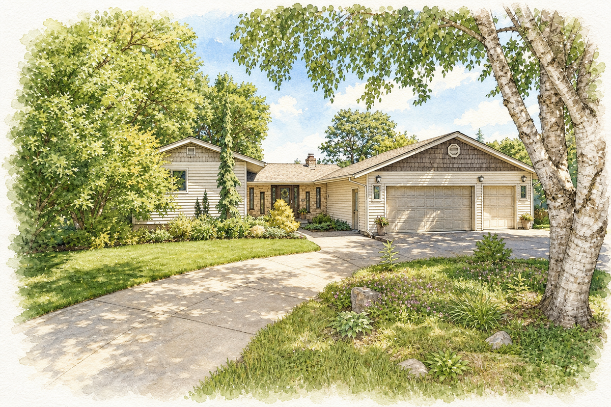 Watercolor portrait of 6030 Manchester Dr