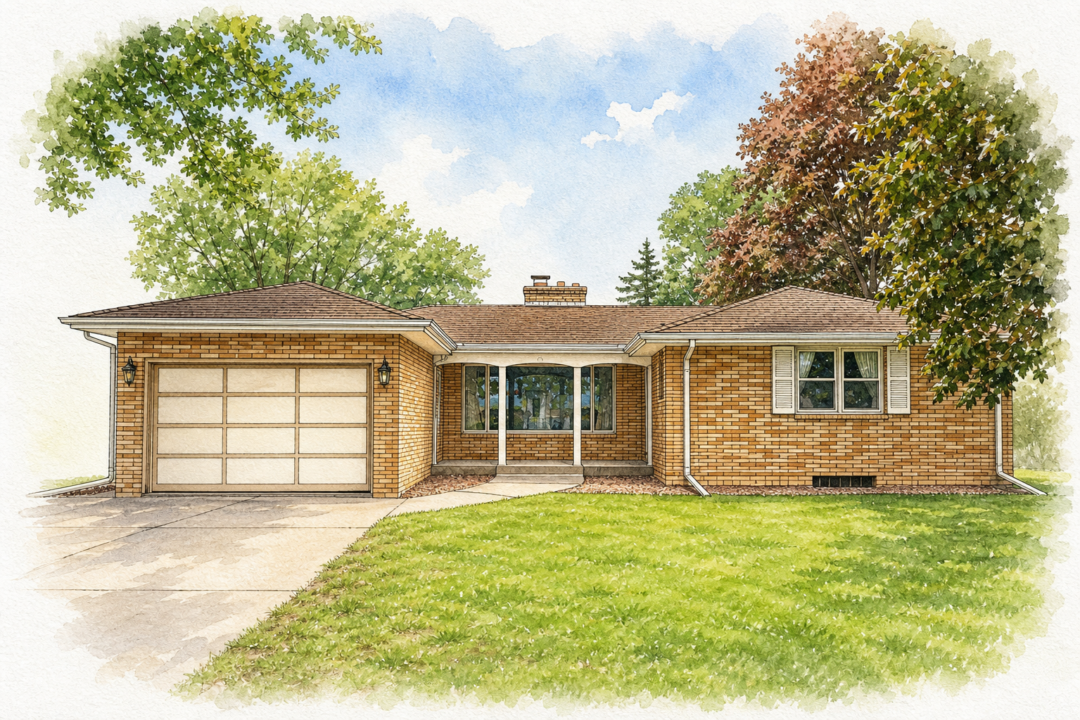 Watercolor portrait of 26 W Sandra Lee Dr