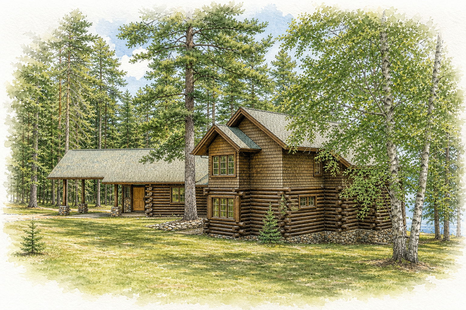 Watercolor portrait of 17344 Pitch Pine Ln