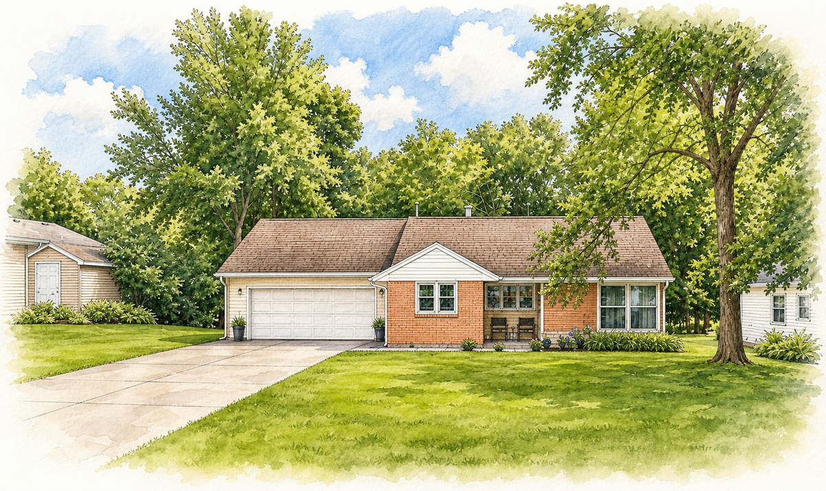 Watercolor portrait of 914 N Baird Ave