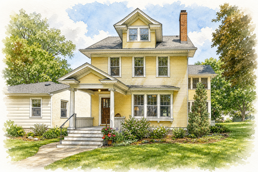 Watercolor portrait of 1907 Goodrich Ave