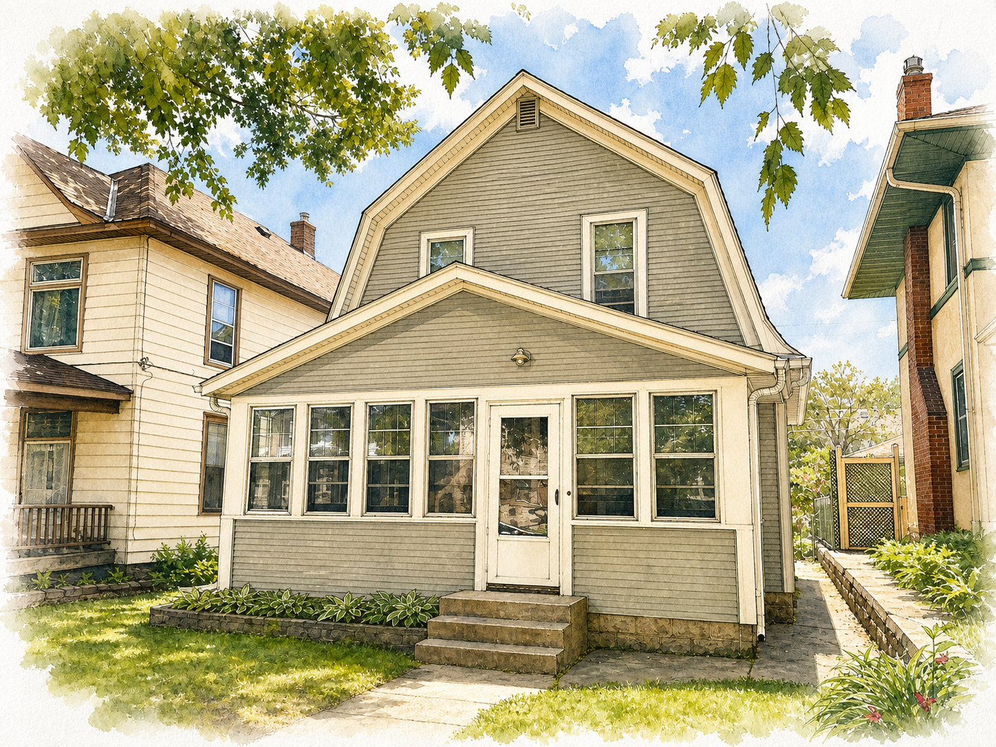 Watercolor portrait of 1712 Blair Ave