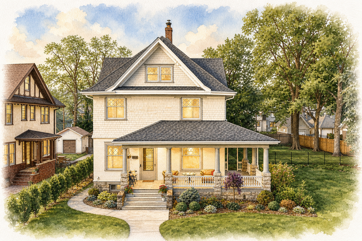 Watercolor portrait of 1617 Summit Ave