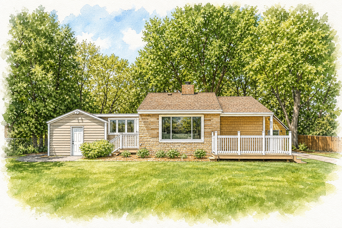 Watercolor portrait of 2368 Hadley Ave N