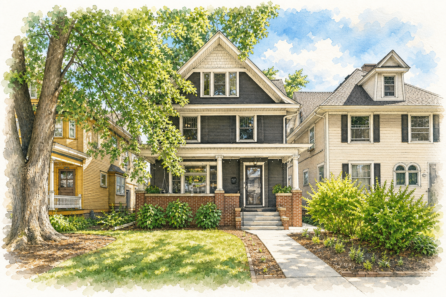 Watercolor portrait of 1028 Ashland Ave
