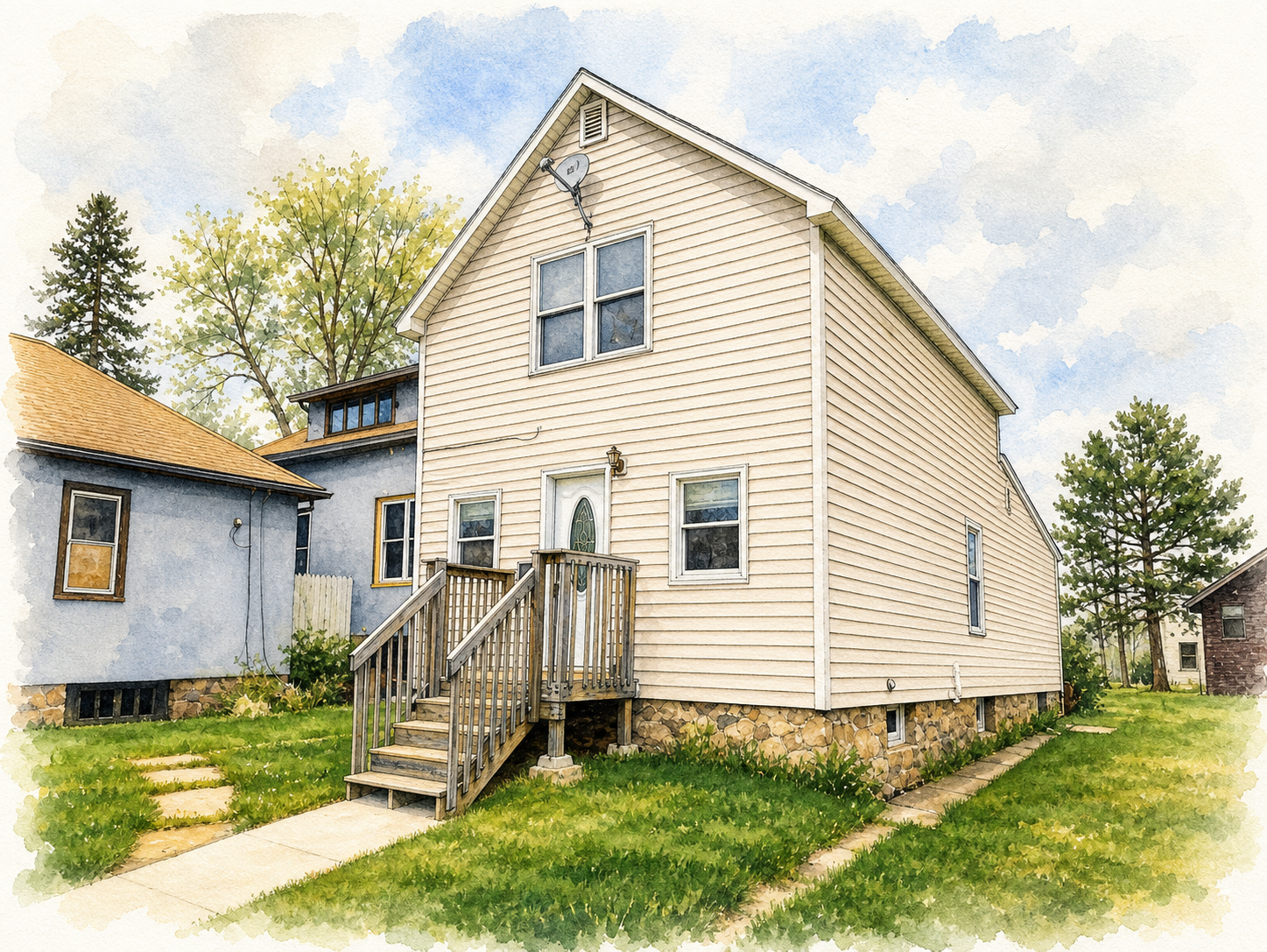 Watercolor portrait of 326 5th St St SW