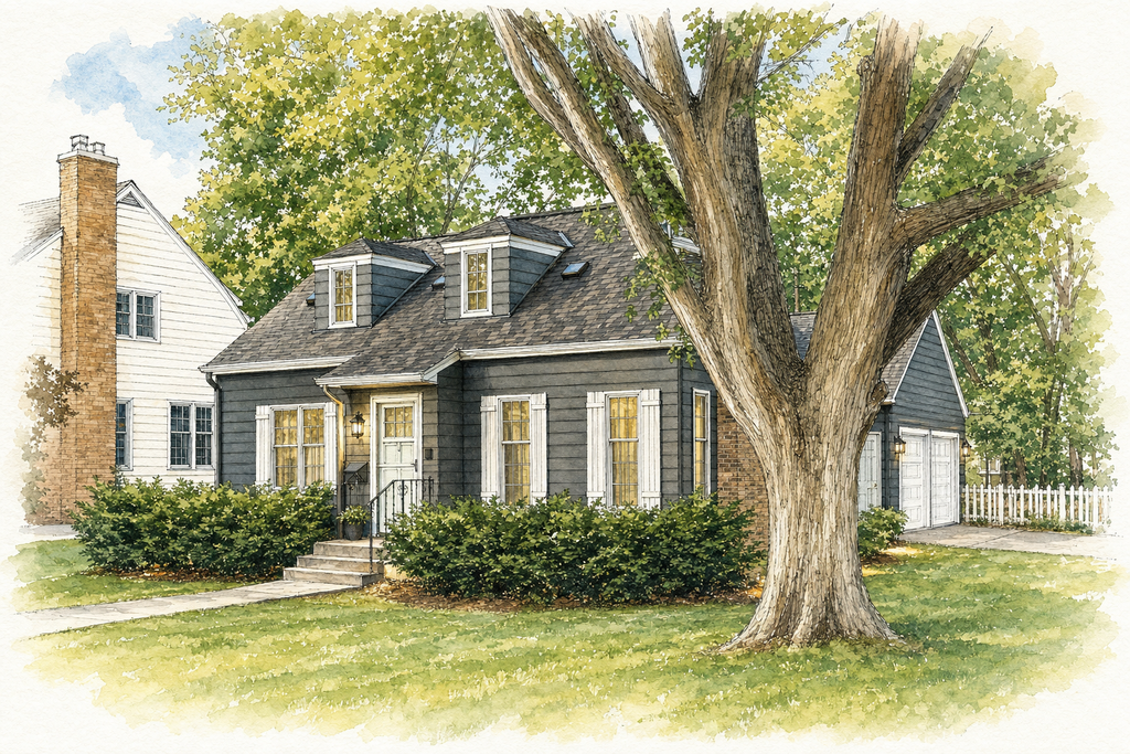Watercolor portrait of 4345 Coolidge Ave