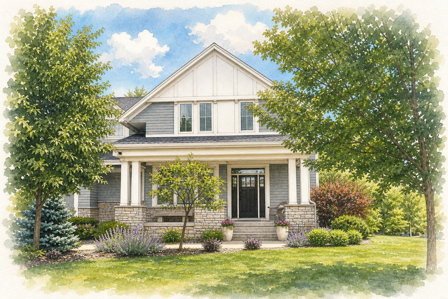 Watercolor portrait of 4525 Trillium Dr S
