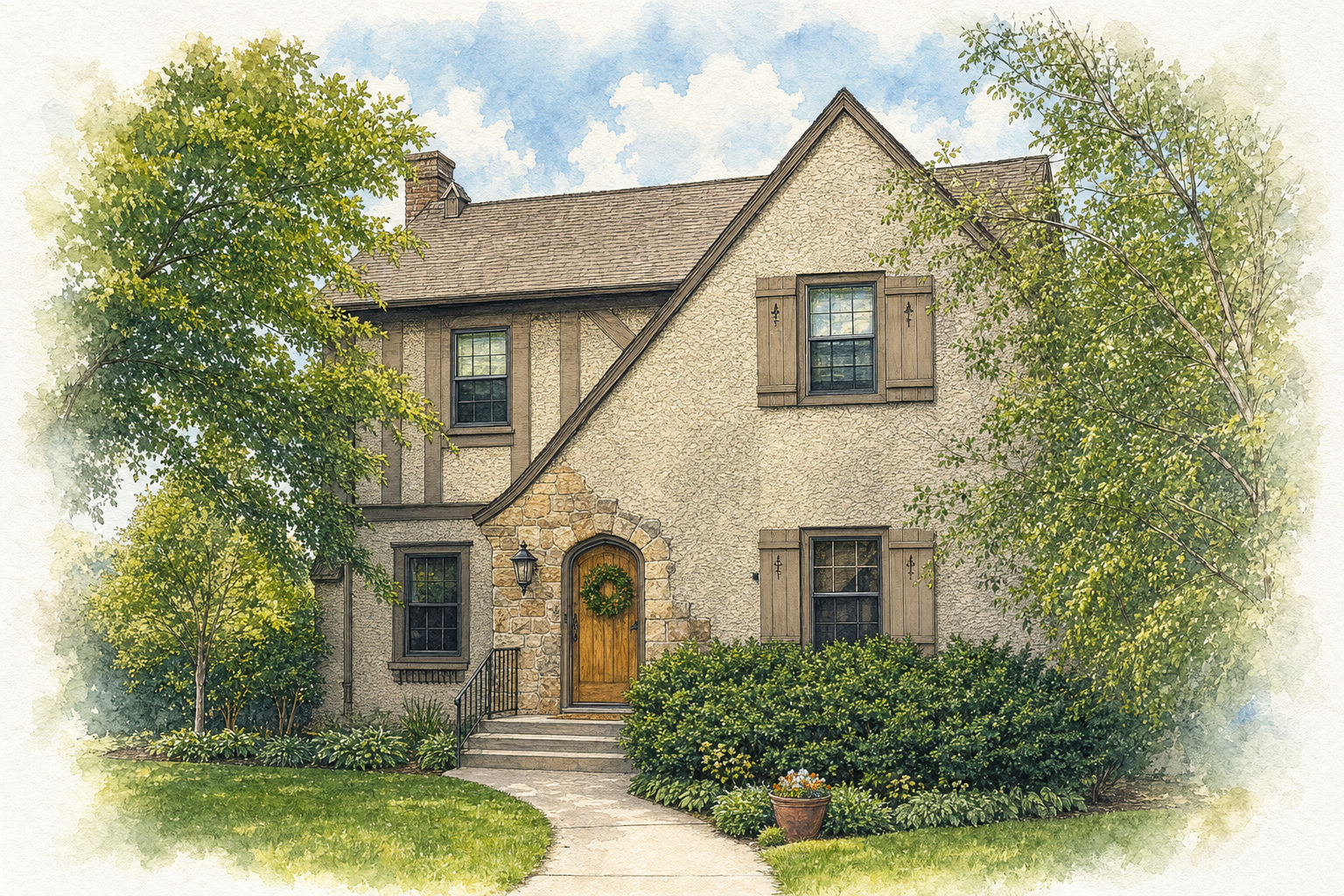 Watercolor portrait of 4900 Park Ave