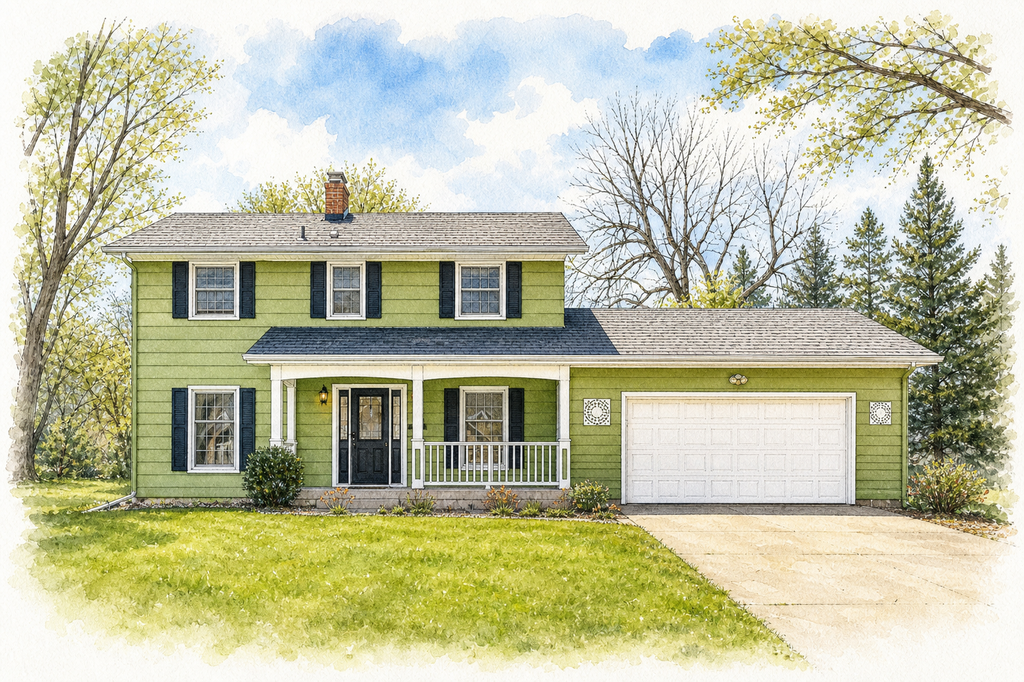 Watercolor portrait of 610 3rd Ave SW