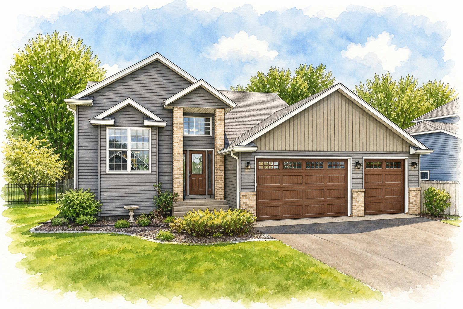 Watercolor portrait of 1130 Hillside Rd