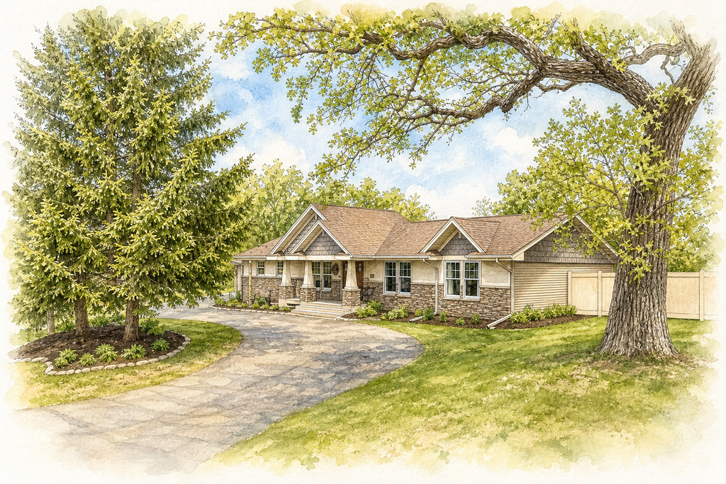 Watercolor portrait of 6420 Bluff Dr