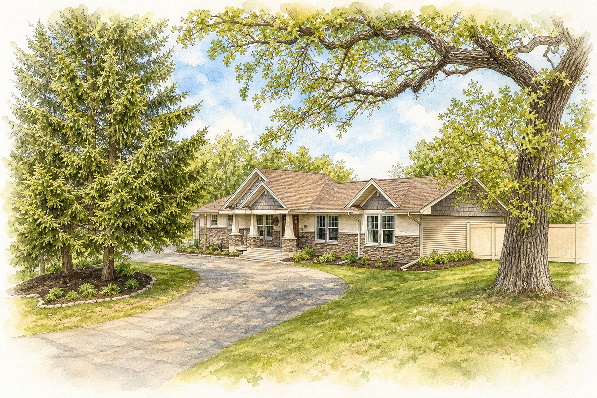 Watercolor portrait of 6420 Bluff Dr