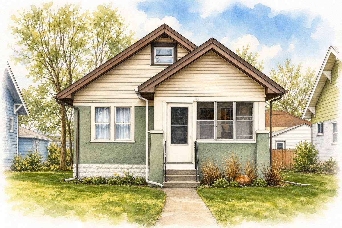 Watercolor portrait of 1369 Hewitt Ave