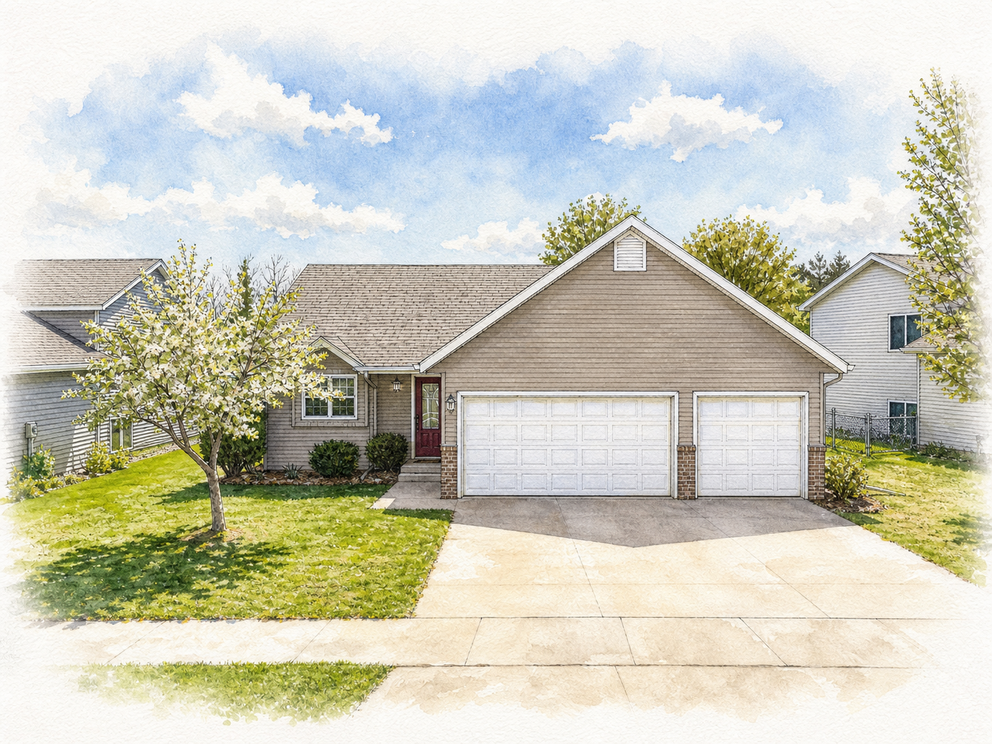 Watercolor portrait of 4126 Trumpeter Dr SE