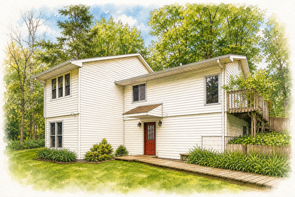 Watercolor portrait of 5084 Woodland Ave