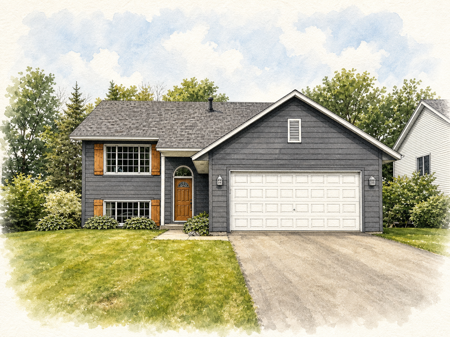 Watercolor portrait of 309 Wildhurst Rd